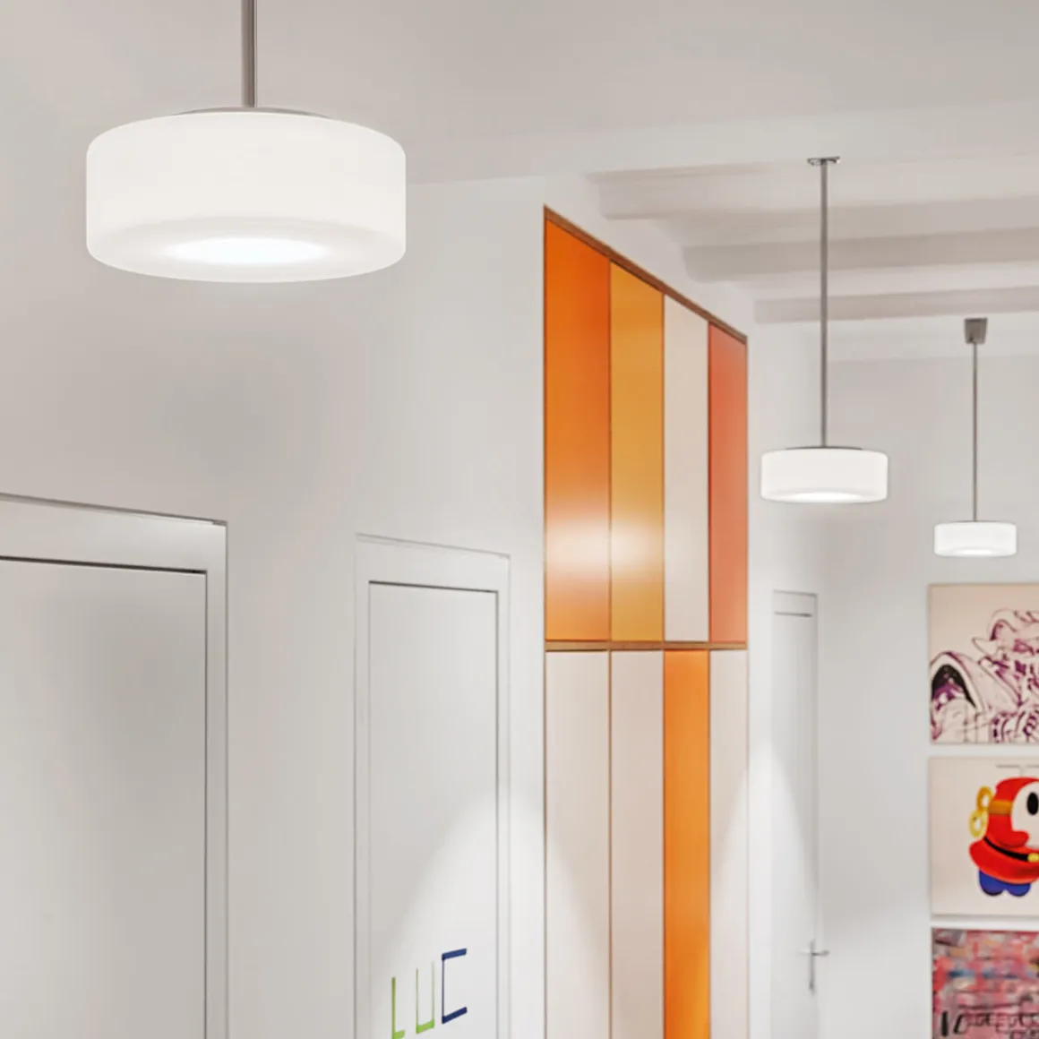 serien.lighting Curling Suspension Tube M LED Pendelleuchte, 3000 K