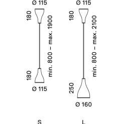 serien.lighting One Eighty Suspension mit Höhenverstellung