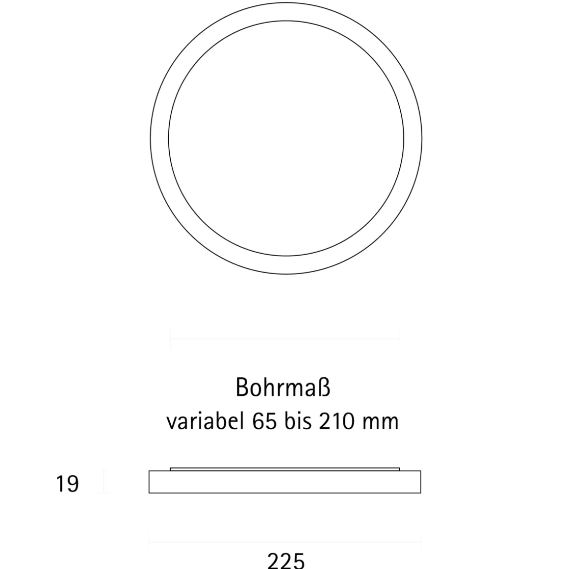 Sigor Fled LED Aufbau- / Einbauleuchte 3-CCT, Ø: 22,5 cm