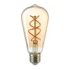 Sigor LED Filament Edison Lampe Curved E27 Gold, 4,5 W, 1800 K, dimmbar