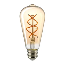 Sigor LED Filament Edison Lampe Curved E27 Gold, 4,5 W, 1800 K, dimmbar