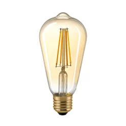 Sigor LED Filament Edison Lampe E27 Gold, 4,5 W, 2500 K, dimmbar