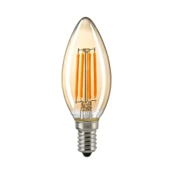 Sigor LED Filament Kerze E14 Gold, 2,2 W, 2400 K, dimmbar
