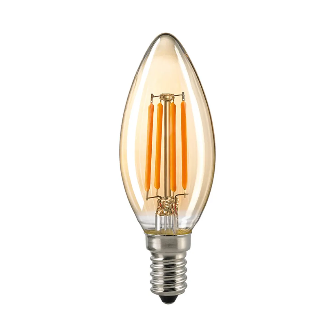 Sigor LED Filament Kerze E14 Gold, 4 W, 2400 K, dimmbar