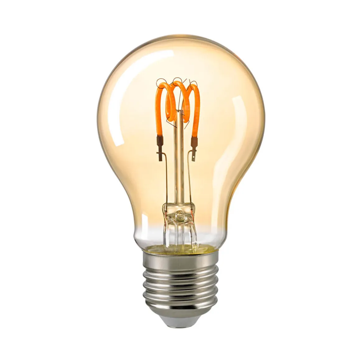 Sigor LED Filament Normallampe Curved E27 Gold, 2,5 W, 1800 K, dimmbar