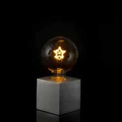 Sompex Cubic Tischleuchte Aluminium, mit Motiv Leuchtmittel