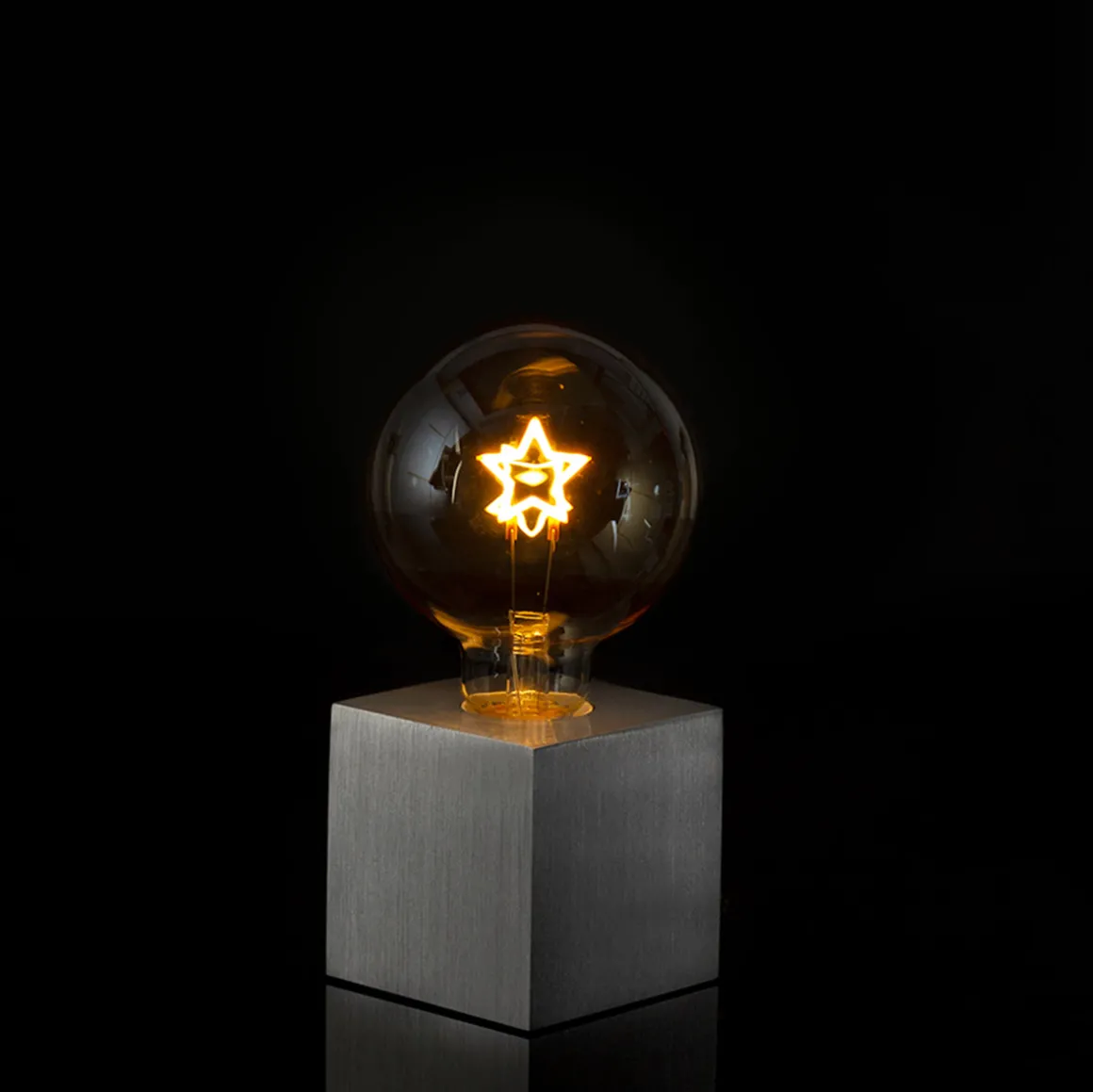 Sompex Cubic Tischleuchte Aluminium, mit Motiv Leuchtmittel