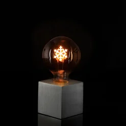 Sompex Cubic Tischleuchte Aluminium, mit Motiv Leuchtmittel