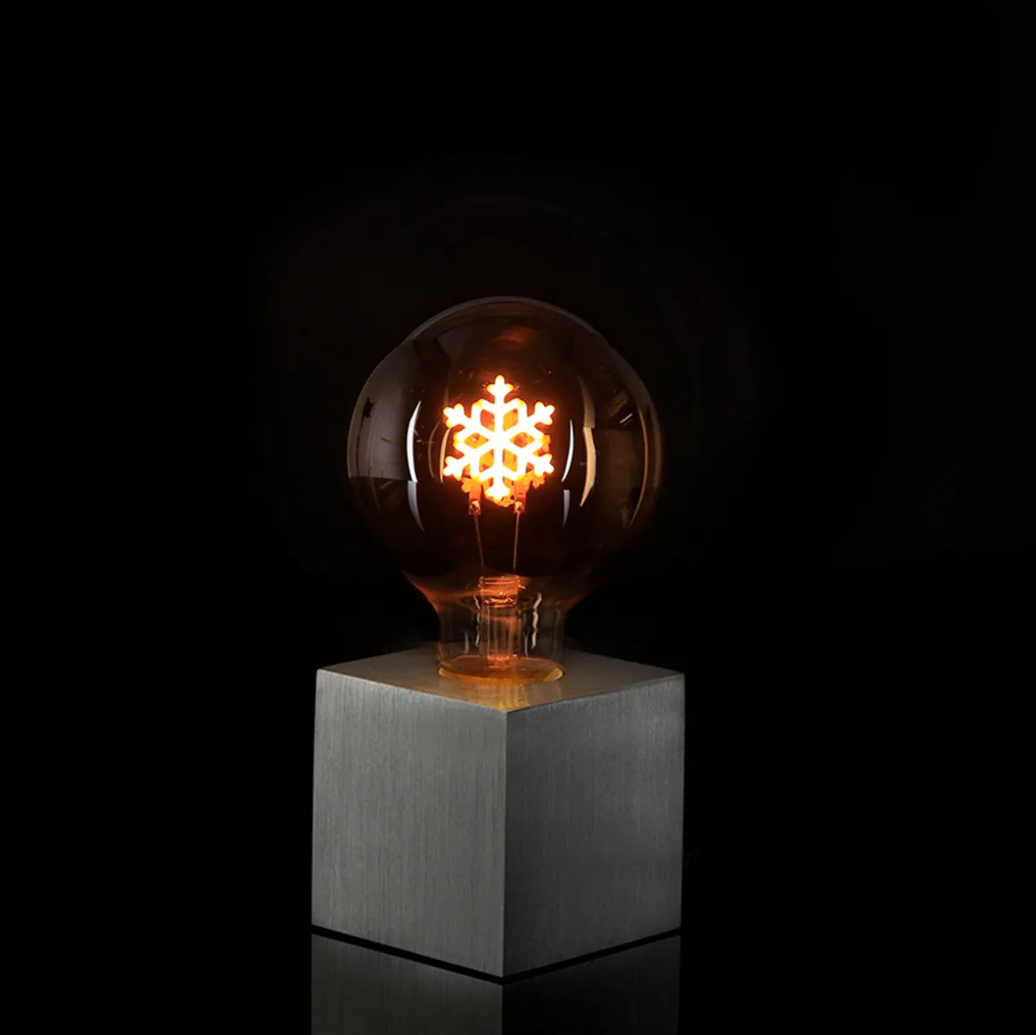 Sompex Cubic Tischleuchte Aluminium, mit Motiv Leuchtmittel