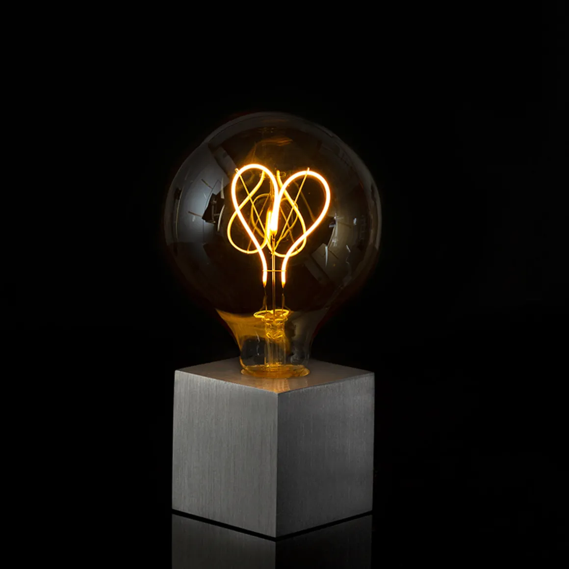 Sompex Cubic Tischleuchte Aluminium, mit Motiv Leuchtmittel