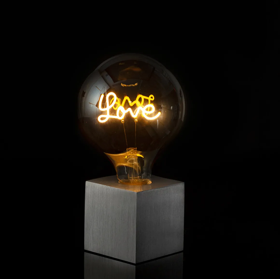 Sompex Cubic Tischleuchte Aluminium, mit Motiv Leuchtmittel