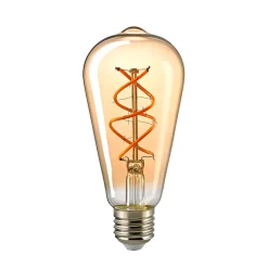 Sompex LED Filament Edison Lampe Rustika Curved E27 Gold, 4,5 W, 1800 K, dimmbar