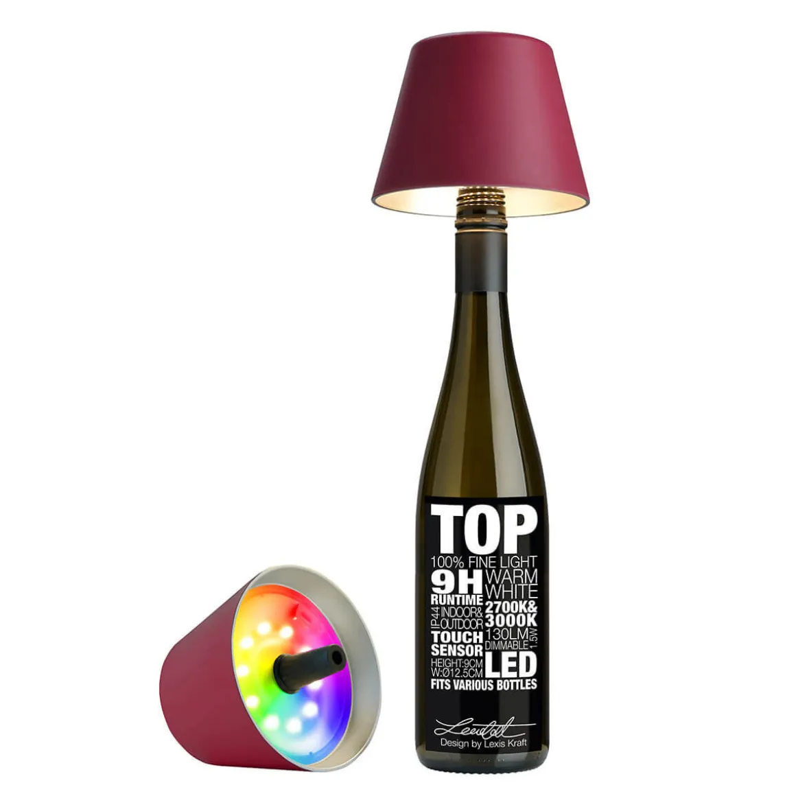 Sompex Top 2.0 RGB LED Akkuleuchte & Flaschenaufsatz