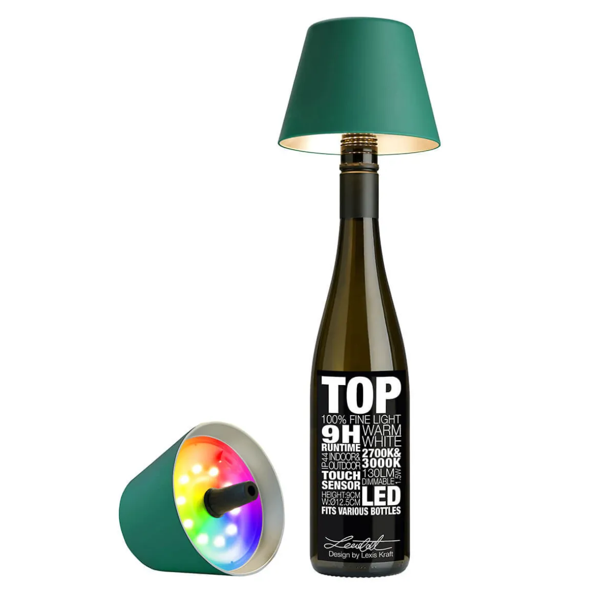 Sompex Top 2.0 RGB LED Akkuleuchte & Flaschenaufsatz