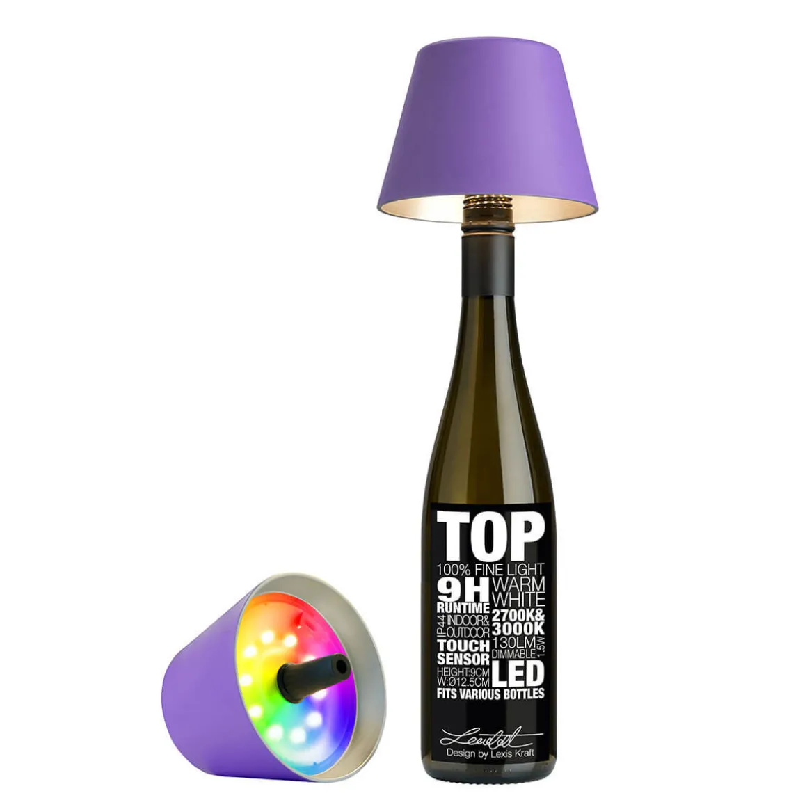 Sompex Top 2.0 RGB LED Akkuleuchte & Flaschenaufsatz