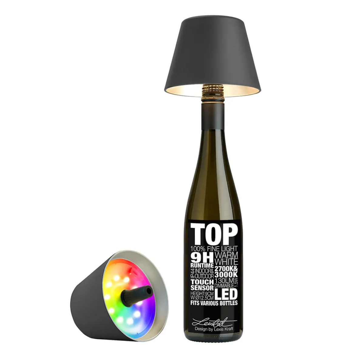 Sompex Top 2.0 RGB LED Akkuleuchte & Flaschenaufsatz