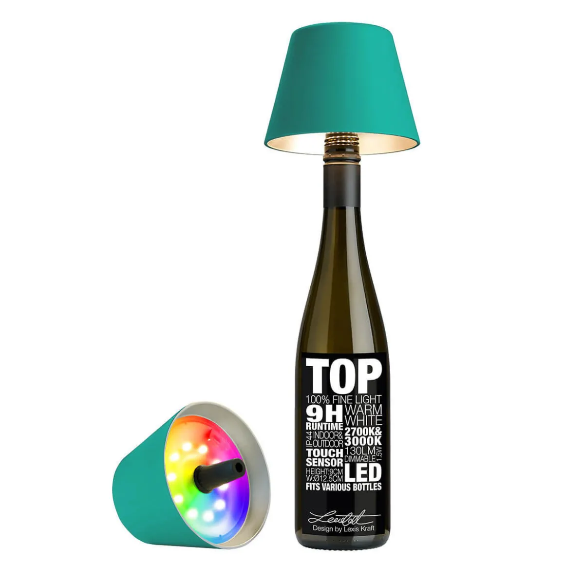 Sompex Top 2.0 RGB LED Akkuleuchte & Flaschenaufsatz