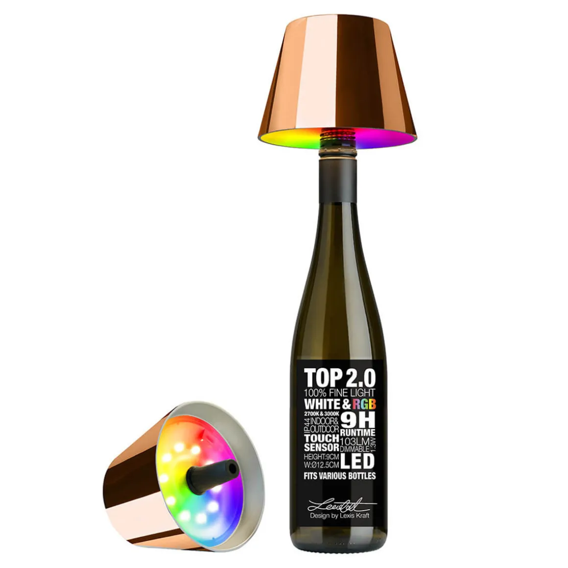 Sompex Top 2.0 RGB LED Akkuleuchte & Flaschenaufsatz