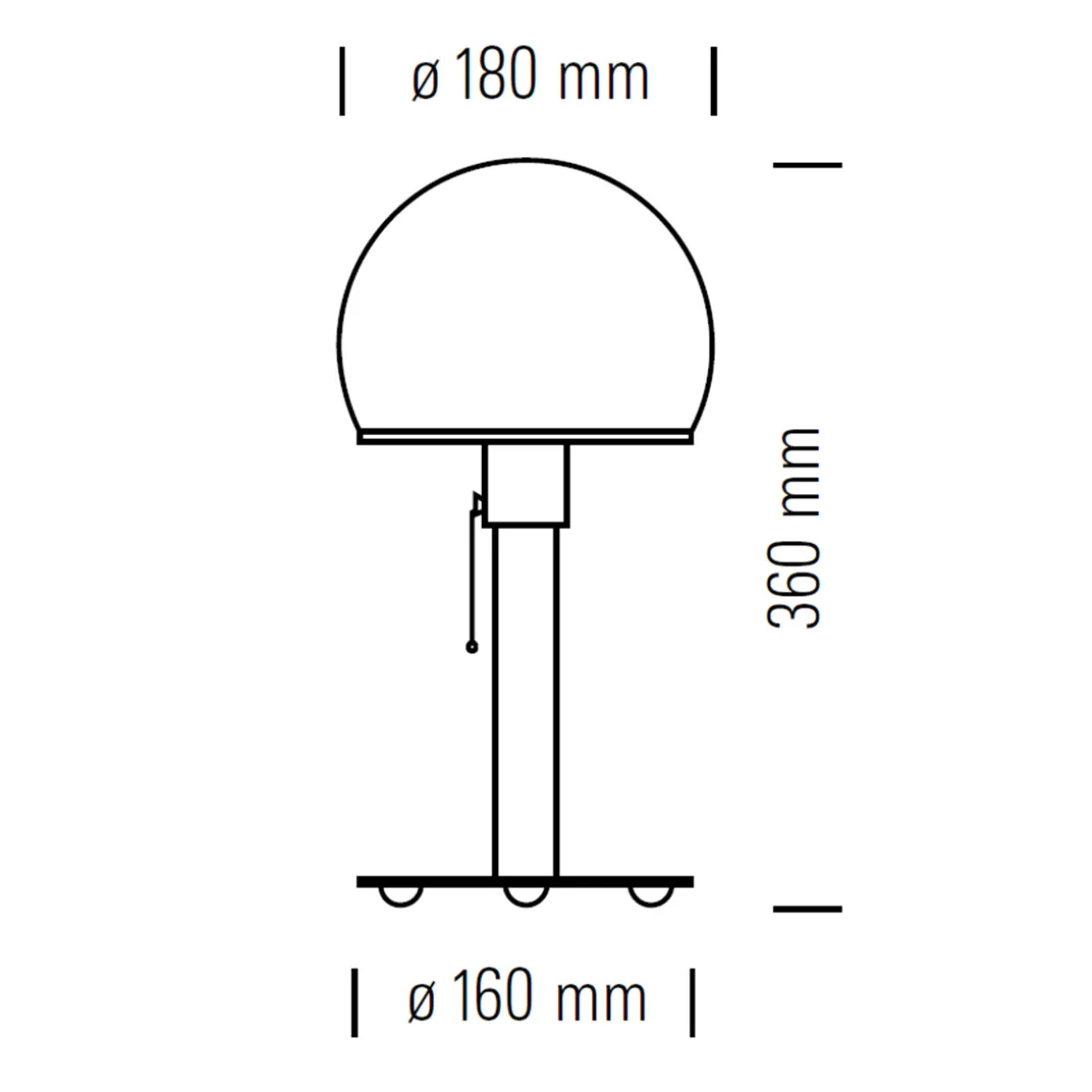Tecnolumen Wagenfeld Tischleuchte WA 23 SW