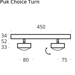 Top Light Puk Choice Turn Deckenleuchte, 45 cm