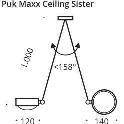 Top Light Puk Maxx Ceiling Sister Single LED, 100 cm, Gehäuse