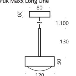 Top Light Puk Maxx Long One Pendelleuchte, mit Linse klar, Rückläufer