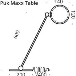 Top Light Puk Maxx Table LED Tischleuchte, 60 cm, Gehäuse