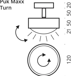 Top Light Puk Maxx Turn LED Downlight Deckenleuchte, Gehäuse