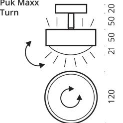 Top Light Puk Maxx Turn LED Up & Down Deckenleuchte, Gehäuse