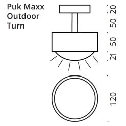 Top Light Puk Maxx Turn Outdoor Downlight LED Deckenleuchte, Gehäuse