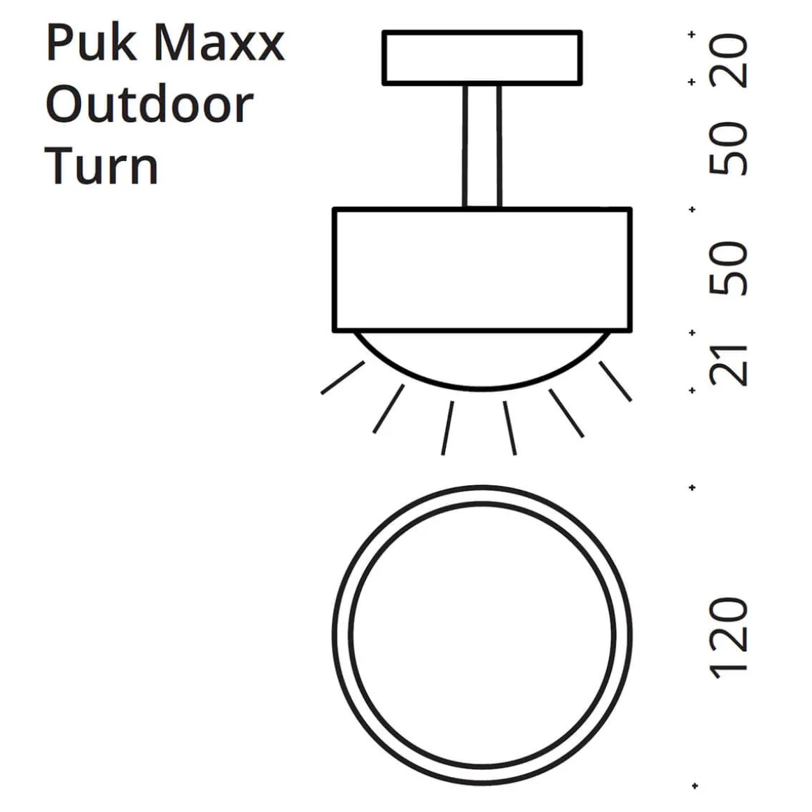 Top Light Puk Maxx Turn Outdoor Downlight LED Deckenleuchte, Gehäuse