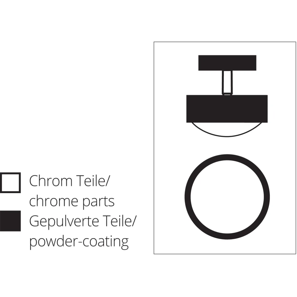 Top Light Puk Maxx Turn Up & Down Deckenleuchte, Gehäuse