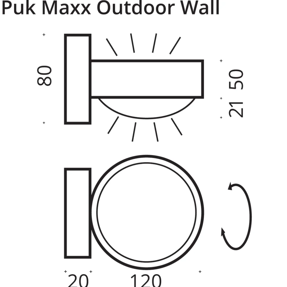 Top Light Puk Maxx Wall Outdoor LED Wandleuchte, Gehäuse