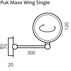 Top Light Puk Maxx Wing Single Wand- / Deckenleuchte, 30 cm, Gehäuse