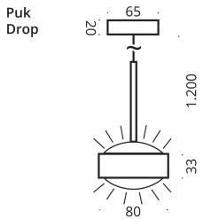 Top Light Puk Mini Drop Solo Pendelleuchte, Gehäuse