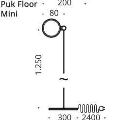 Top Light Puk Mini Floor Mini Single Stehleuchte, Gehäuse