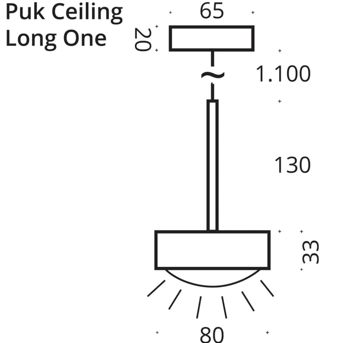 Top Light Puk Mini Long One Pendelleuchte, Gehäuse