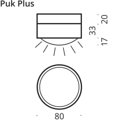 Top Light Puk Mini Plus LED Deckenleuchte, Gehäuse, Auslaufmodell