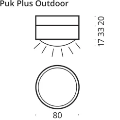 Top Light Puk Mini Plus Outdoor LED Deckenleuchte, Gehäuse