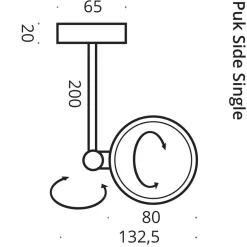 Top Light Puk Mini Side Single Ceiling Deckenleuchte, 20 cm, Gehäuse