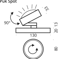 Top Light Puk Mini Spot LED Tischstrahler, Gehäuse