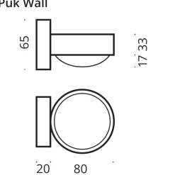 Top Light Puk Mini Wall LED Wandleuchte, Gehäuse, 1. Generation