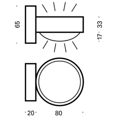 Top Light Puk Mini Wall Outdoor LED Wandleuchte, Gehäuse