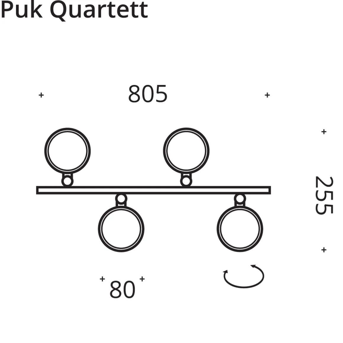 Top Light Puk Quartett LED Pendelleuchte, Gehäuse