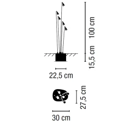 Vibia Brisa LED Außenleuchte, 5-flg.