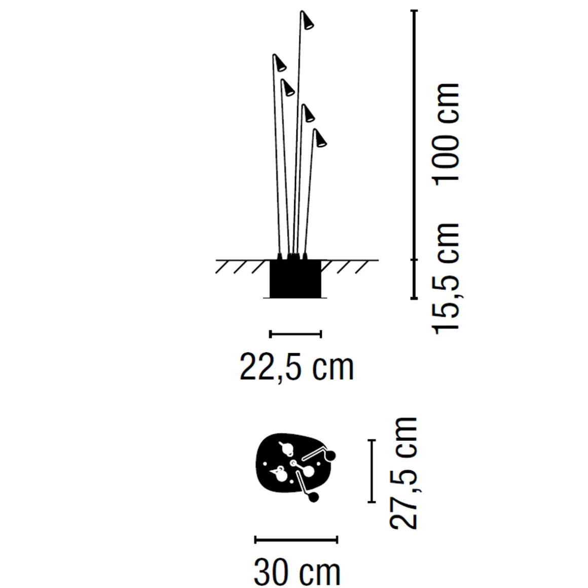 Vibia Brisa LED Außenleuchte, 5-flg.