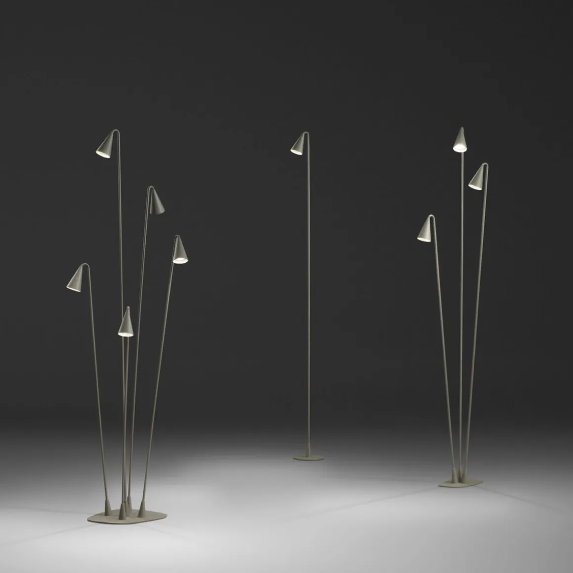 Vibia Brisa LED Außenleuchte, 3-flg.