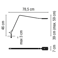 Vibia Flex LED Tischleuchte mit Einbauadapter, Rückläufer