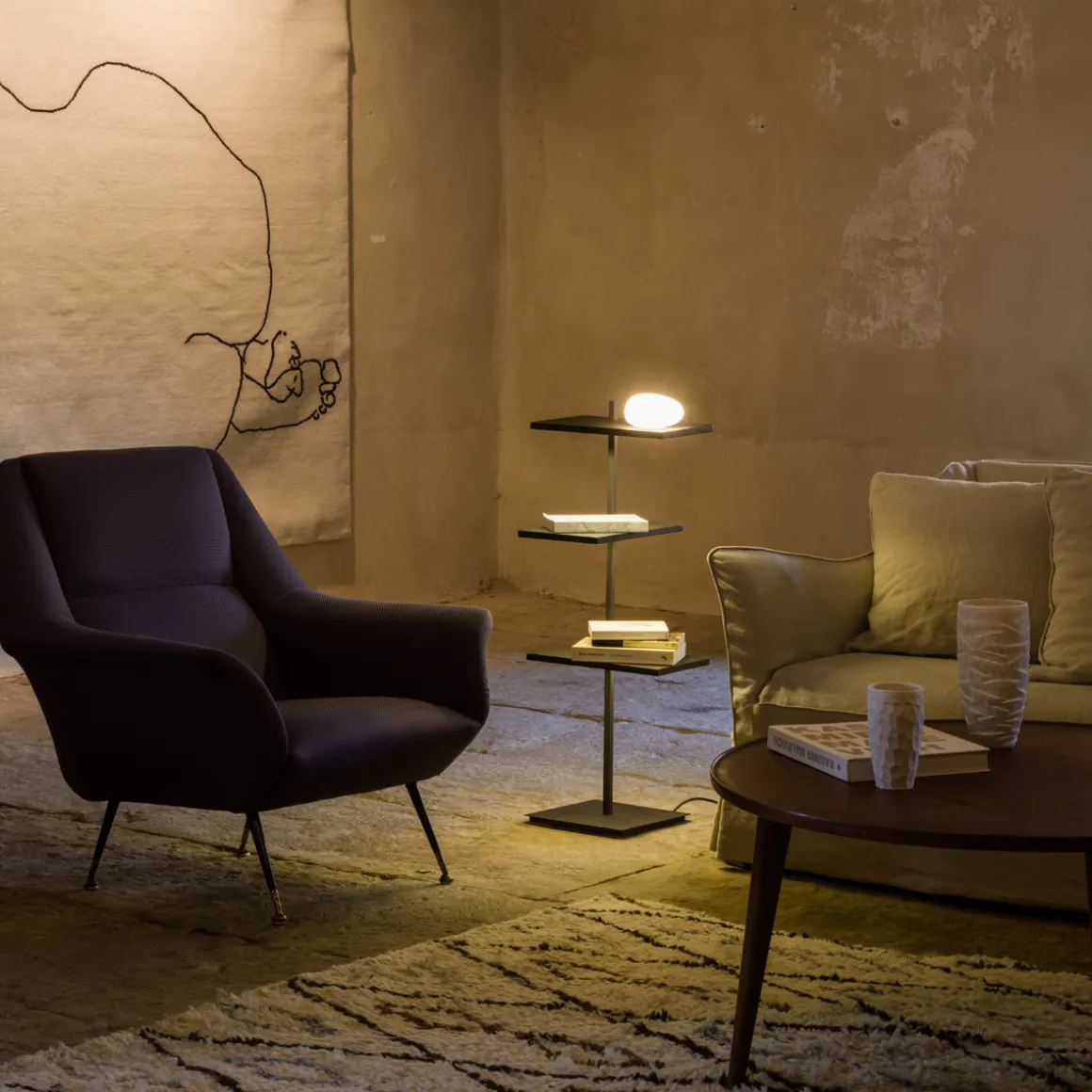 Vibia Suite 6011 Stehleuchte, mit Glasdiffusor