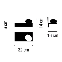 Vibia Suite 6041 Wandleuchte, mit Glasdiffusor